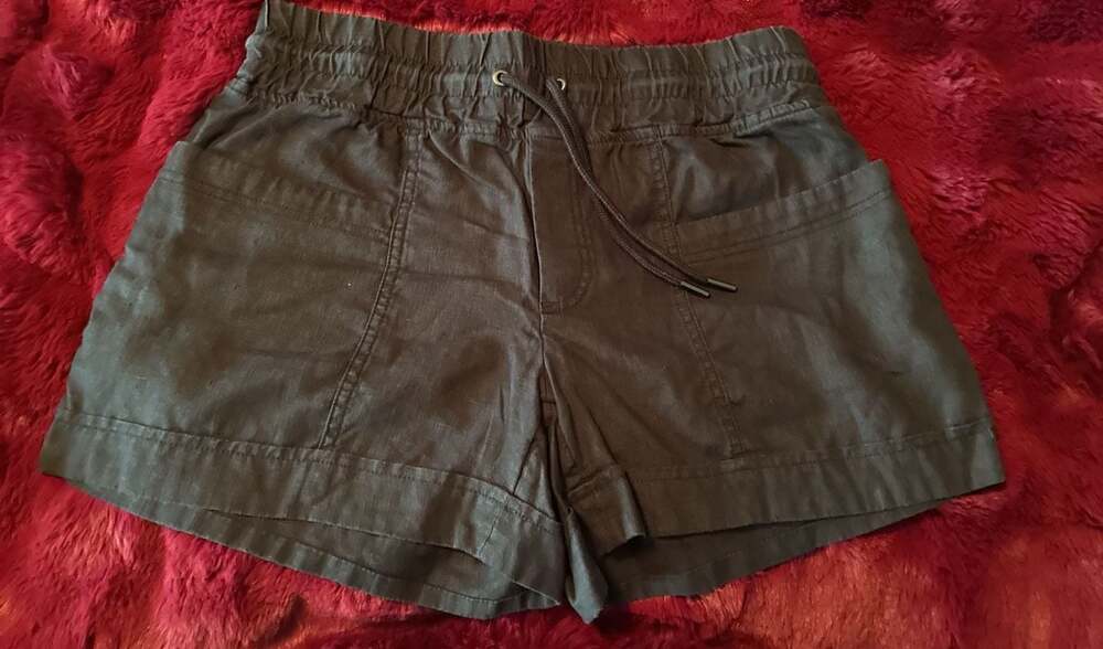 Athleta Linen Blend Drawstring Pull-On Shorts Sz 4 A715